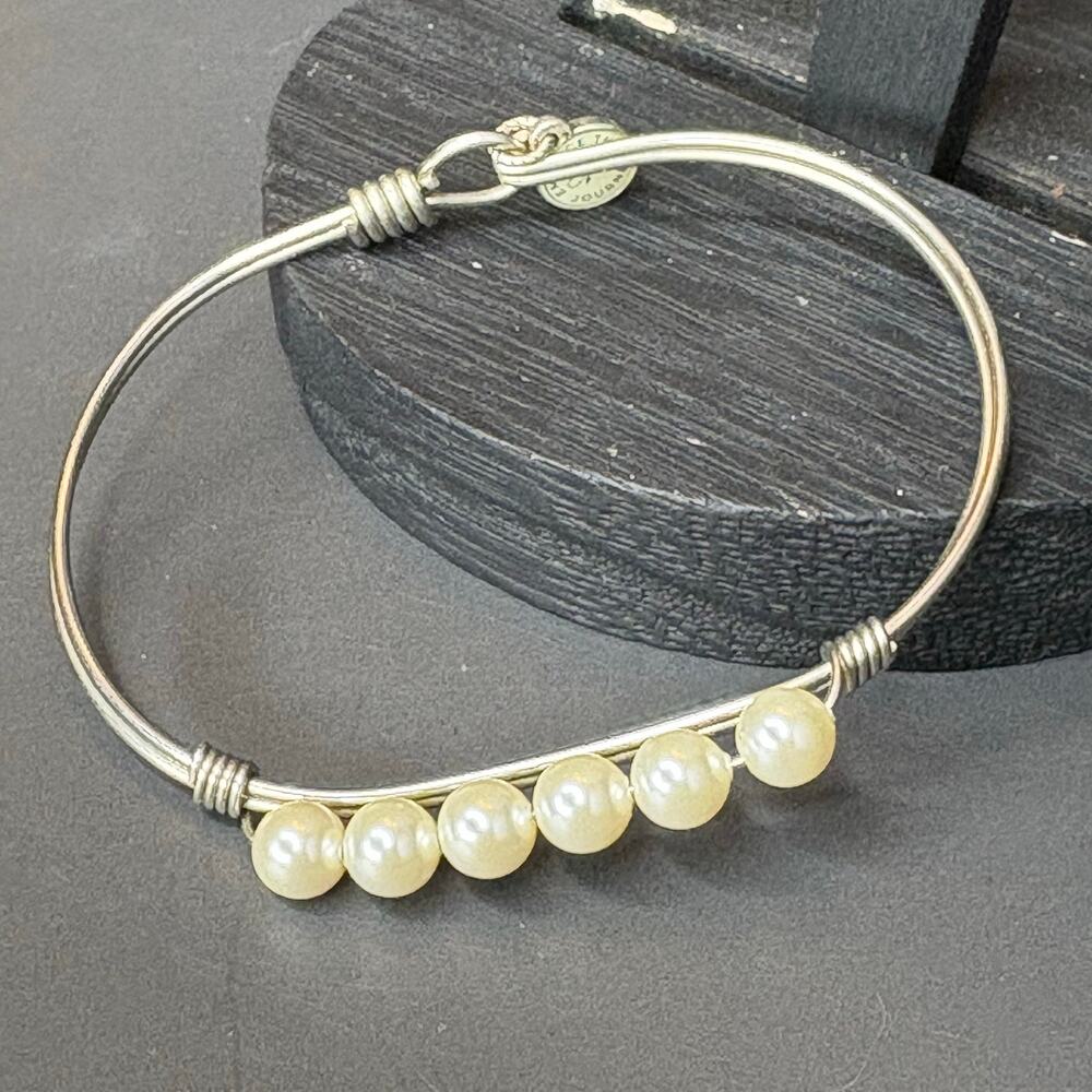 Luca & Danni Pearl Bracelet Handmade Bracelet Wire Bracelet Boho Bohemian